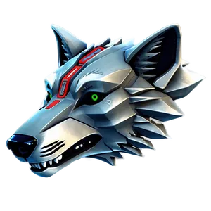 Futuristic Wolf Head Technology PNG Mmv