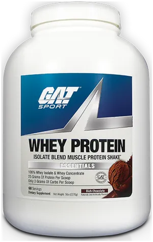 G A T Sport Whey Protein Container PNG image