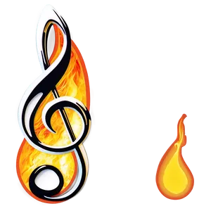 G Clef In Fire Design Png 91 PNG image