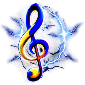 G Clef With Lightning Effects Png Pab PNG image