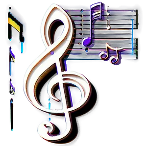 G Clef With Notes Png Onq PNG image