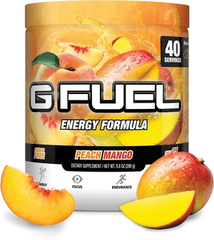 G Fuel Peach Mango Energy Formula Container PNG image