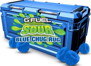 G Fuel Sour Blue Chug Rug Promotion PNG image