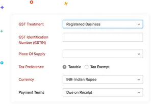 G S T Registration Form Interface PNG image