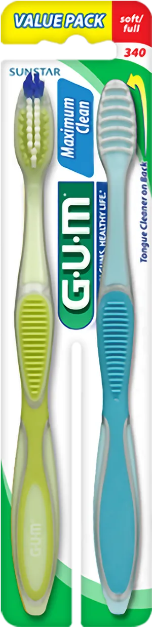 G U M Soft Full Toothbrushes Value Pack PNG image