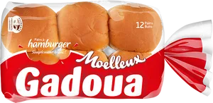 Gadoua Hamburger Buns Packaging PNG image