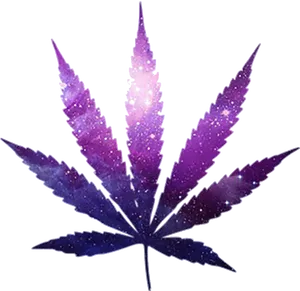 Galactic Cannabis Leaf PNG image