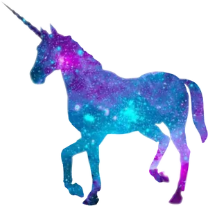 Galactic Unicorn Silhouette PNG image