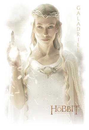 Galadriel The Hobbit Movie Promotional Art PNG image