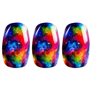 Galaxy Acrylic Nails Designs PNG Hph