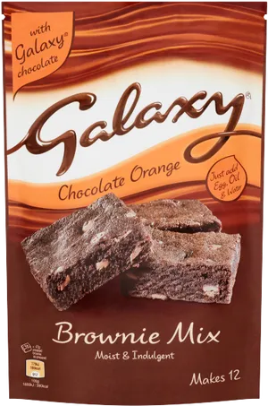 Galaxy Chocolate Orange Brownie Mix Package PNG image