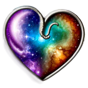 Galaxy Heart Clipart Cosmic PNG Qjd8