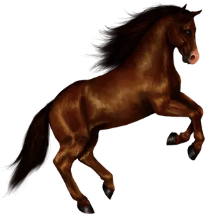 Galloping Brown Horse Illustration PNG image