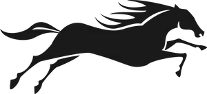 Galloping Horse Silhouette Logo PNG