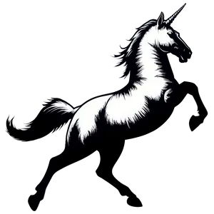 Galloping Unicorn Silhouette PNG 06282024