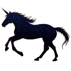 Galloping Unicorn Silhouette PNG 06282024