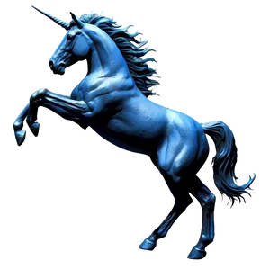 Galloping Unicorn Silhouette PNG 93
