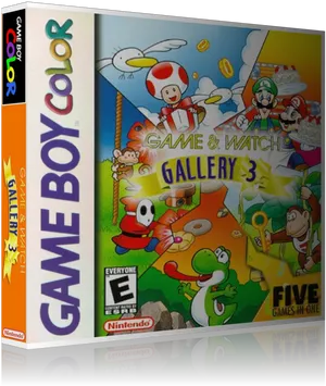 Game Boy Color Gameand Watch Gallery3 Box Art PNG image