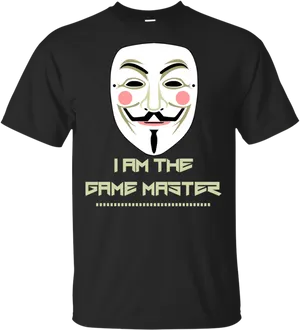 Game Master Mask Tshirt Design PNG image