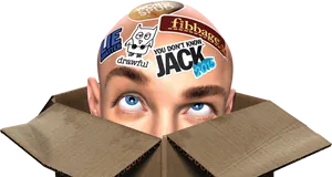 Gamer Emerging From Box PNG image