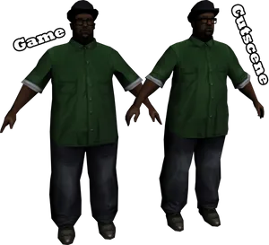 Gamevs Cutscene Character Comparison PNG image
