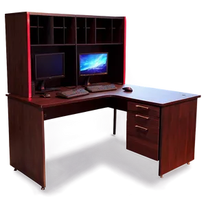 Gaming Desk With Hutch PNG Bjb