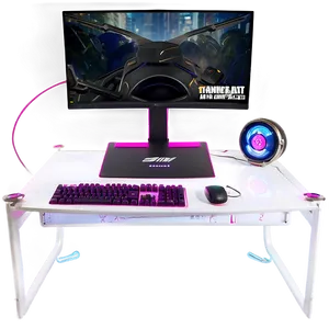 Gaming Desk With Hutch PNG Ddu