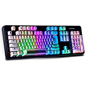 Gaming Keyboard With Multicolor Keys Png 06122024 PNG image