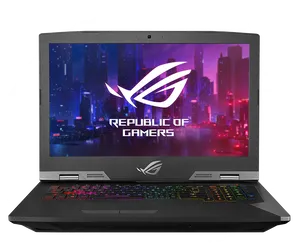Gaming Laptop R O G Brand Illuminated Keyboard PNG image