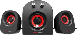 Gaming Speaker Set Red Black PNG image
