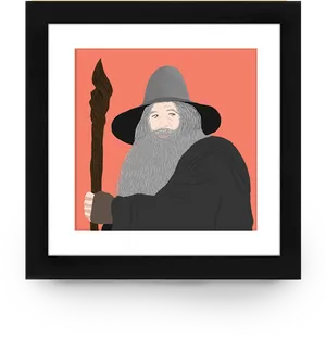 Gandalf Illustration Artwork PNG