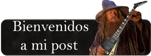 Gandalf Welcoming Postwith Guitar.png PNG