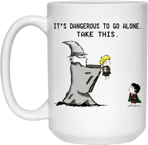 Gandalfand Hobbit Adventure Mug PNG image