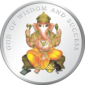 Ganesh Wisdomand Success Coin PNG image