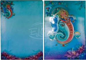 Ganesha Themed Wedding Card PNG image