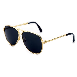Gangster Glasses In Gold PNG 85