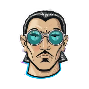 Gangster Glasses On Cartoon Character PNG Rnl