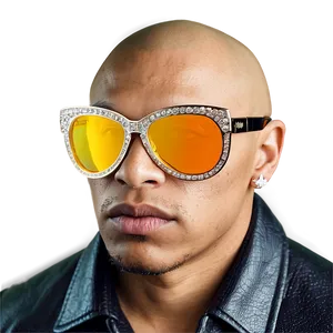 Gangster Glasses With Diamonds PNG Pvd