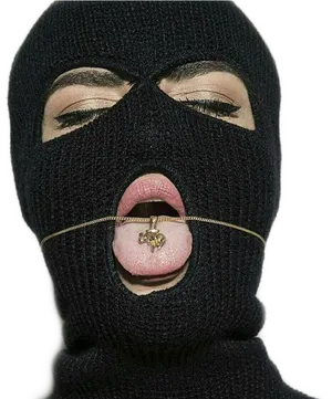 Gangster Themed Balaclavawith Mouthpiece PNG