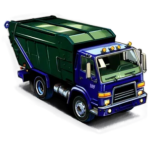 Garbage Truck At Night Png 06202024 PNG image