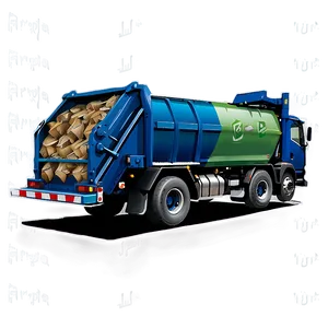 Garbage Truck At Night PNG Uti