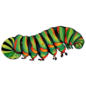 Garden Caterpillar Scene PNG Dho