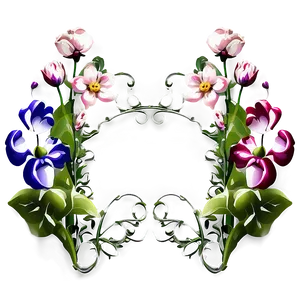 Garden Flower Frame PNG 05252024