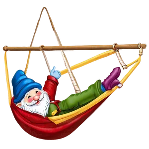 Garden Gnome In Hammock PNG 06132024 PNG