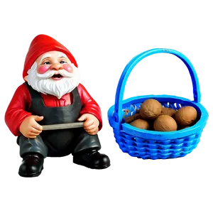 Garden Gnome With Basket PNG Lvv38 PNG