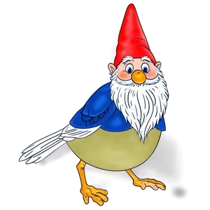 Garden Gnome With Bird PNG Eoc