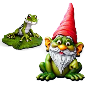 Garden Gnome With Frog PNG Ufj
