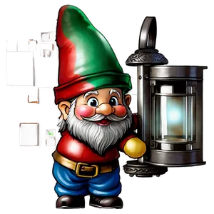Garden Gnome With Lantern PNG Umc51 PNG