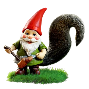 Garden Gnome With Squirrel PNG 46