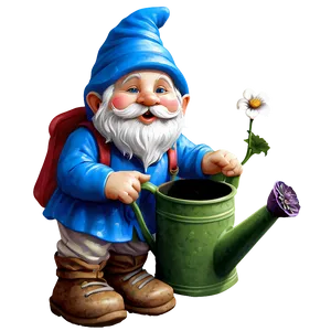 Garden Gnome With Watering Can PNG 06132024 PNG
